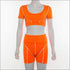 Unique 3M Stripes Design Short-sleeve Cropped Two-piece Sportswear