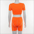 Unique 3M Stripes Design Short-sleeve Cropped Two-piece Sportswear
