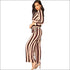 Unique Crossing Design Crop Top Wide-leg Pants Set