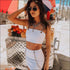 Unique Link Chain Decor Cropped Camisole Tight Skirts Two-piece Set