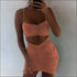 Unique Pleated Drawstring Pattern Cropped Camis Tight Skirt Set