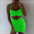 Unique Pleated Drawstring Pattern Cropped Camis Tight Skirt Set