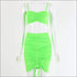 Unique Pleated Drawstring Pattern Cropped Camis Tight Skirt Set