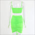 Unique Pleated Drawstring Pattern Cropped Camis Tight Skirt Set