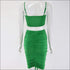 Unique Pleated Drawstring Pattern Cropped Camis Tight Skirt Set