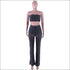 Unique Rhinestone Fixed Design Tube Top See-through Pants Set