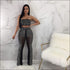 Unique Rhinestone Fixed Design Tube Top See-through Pants Set