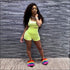 Unique Rhinestone Letters Pattern Cropped Sportswear Set