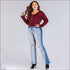 Unique Rib Knit Pattern Long Sleeve Plus Size Zipper Bodysuits