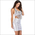Unique Tassel Halter Design Crop Top Tight Skirt Party Suit