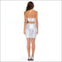 Unique Tassel Halter Design Crop Top Tight Skirt Party Suit