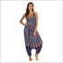 V-neck Backless Graphic Print Loose Wide Leg Sling