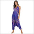 V-neck Backless Graphic Print Loose Wide Leg Sling