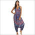 V-neck Backless Graphic Print Loose Wide Leg Sling