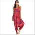 V-neck Backless Graphic Print Loose Wide Leg Sling