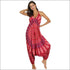 V-neck Backless Graphic Print Loose Wide Leg Sling