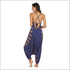 V-neck Backless Graphic Print Loose Wide Leg Sling