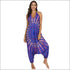 V-neck Backless Graphic Print Loose Wide Leg Sling