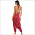 V-neck Backless Graphic Print Loose Wide Leg Sling