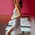 V-neck Backless Lace Embroidery Side-slit Mini Nightdress