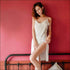 V-neck Backless Lace Embroidery Side-slit Mini Nightdress