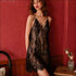 V-neck Backless Lace See-through Nightdress And Panty