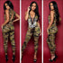 V-neck Backless Sleeveless Camouflage
