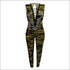 V-neck Backless Sleeveless Camouflage