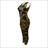 V-neck Backless Sleeveless Camouflage