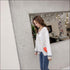 V-neck Design Irregular Hemline Sweater