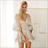 V Neck Flare Sleeves Design Summer Beach Mini Dress