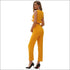 V Neck Flounced Sleeveless Crop Top High-waisted Straight Pants Two-piece Set