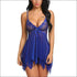 V Neck Lace Mesh Nightdress And Panty
