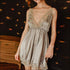 V Neck Lace Mini Nightdress And Panty
