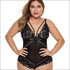 V-neck Lace Patchwork Plus Size Sling Bodysuits