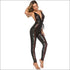 V-neck Lace-up Backless Sequins Tight Jumpsuits