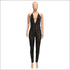 V-neck Lace-up Backless Sequins Tight Jumpsuits