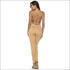 V-neck Lace-up Backless Sequins Tight Jumpsuits