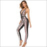 V-neck Lace-up Backless Sequins Tight Jumpsuits