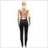 V-neck Lace-up Backless Sequins Tight Jumpsuits