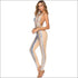 V-neck Lace-up Backless Sequins Tight Jumpsuits