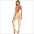 V-neck Lace-up Backless Sequins Tight Jumpsuits