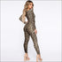 V-neck Lace-up Long-sleeve Jumpsuits