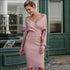 V Neck Lantern Sleeve Sweater Tight Skirt Two Pieces Set