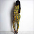 V-neck Print Zipper Crop Top And Slim Pants