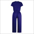 V-neck Short Sleeve With Pocket Jumpsuits