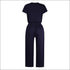 V-neck Short Sleeve With Pocket Jumpsuits