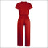 V-neck Short Sleeve With Pocket Jumpsuits