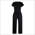 V-neck Short Sleeve With Pocket Jumpsuits