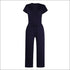 V-neck Short Sleeve With Pocket Jumpsuits